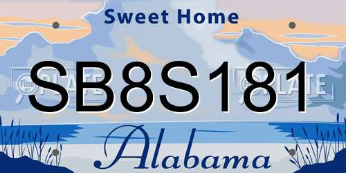 SB8S181 Alabama License Plate