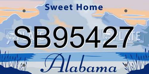 SB95427 Alabama License Plate