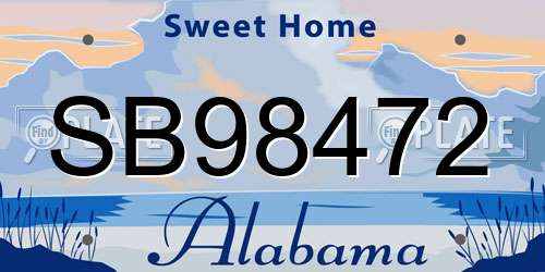 SB98472 Alabama License Plate