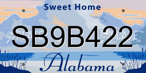SB9B422 Alabama License Plate