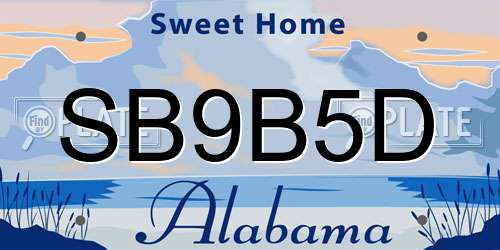 SB9B5D Alabama License Plate