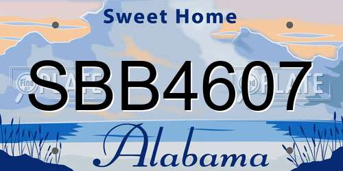 SBB4607 Alabama License Plate