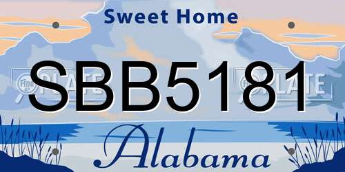 SBB5181 Alabama License Plate