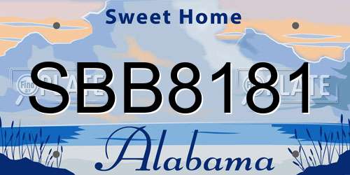 SBB8181 Alabama License Plate
