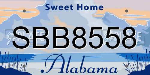 SBB8558 Alabama License Plate