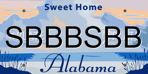 SBBBSBB Alabama License Plate
