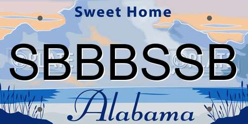 SBBBSSB Alabama License Plate