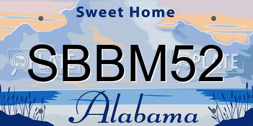 SBBM52 Alabama License Plate