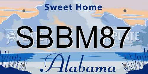 SBBM87 Alabama License Plate