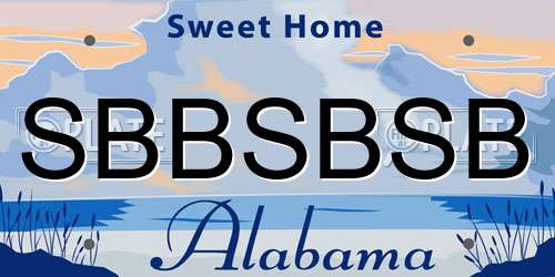 SBBSBSB Alabama License Plate