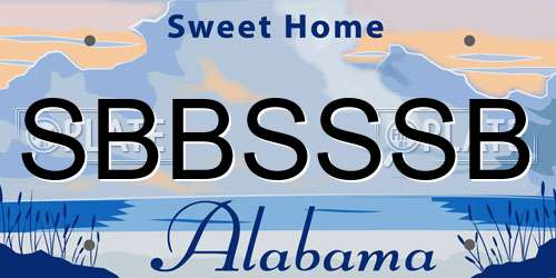 SBBSSSB Alabama License Plate