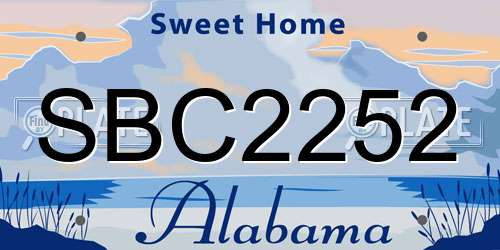SBC2252 Alabama License Plate