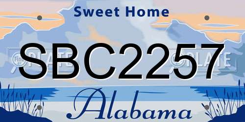 SBC2257 Alabama License Plate