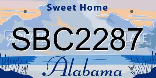 SBC2287 Alabama License Plate