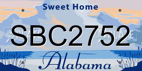 SBC2752 Alabama License Plate