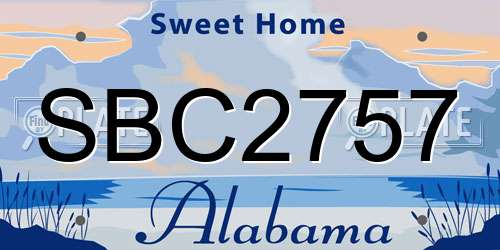SBC2757 Alabama License Plate