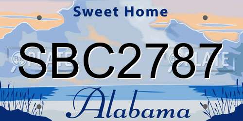 SBC2787 Alabama License Plate