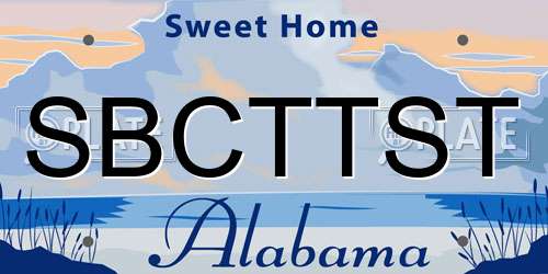 SBCTTST Alabama License Plate