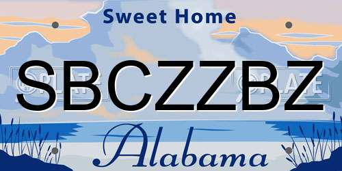 SBCZZBZ Alabama License Plate