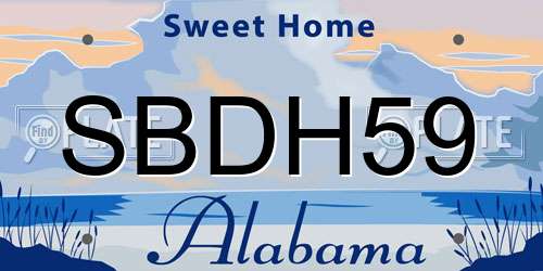 SBDH59 Alabama License Plate