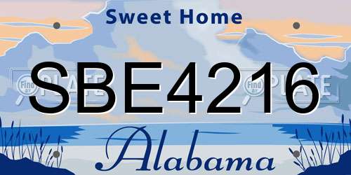 SBE4216 Alabama License Plate