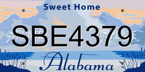 SBE4379 Alabama License Plate
