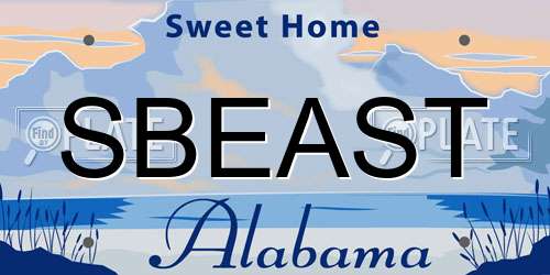 SBEAST Alabama License Plate