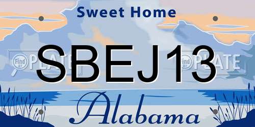 SBEJ13 Alabama License Plate