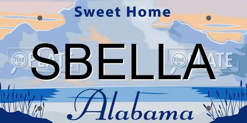 SBELLA Alabama License Plate