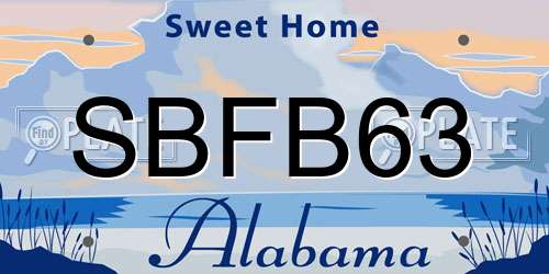 SBFB63 Alabama License Plate