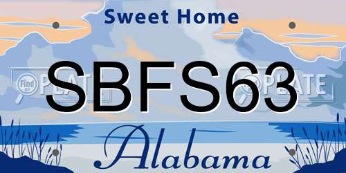 SBFS63 Alabama License Plate