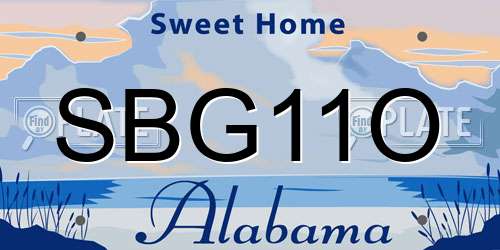 SBG11O Alabama License Plate