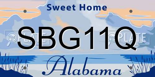 SBG11Q Alabama License Plate