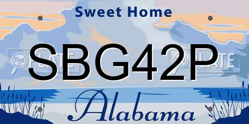 SBG42P Alabama License Plate
