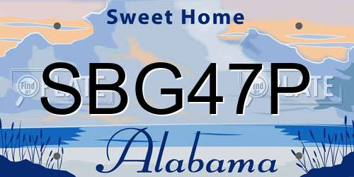 SBG47P Alabama License Plate