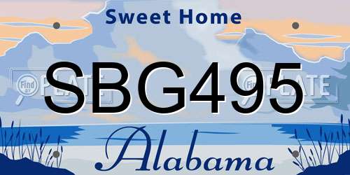SBG495 Alabama License Plate
