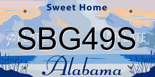 SBG49S Alabama License Plate