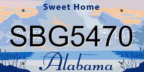 SBG5470 Alabama License Plate