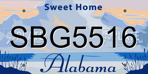 SBG5516 Alabama License Plate