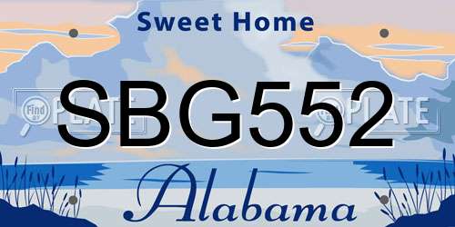 SBG552 Alabama License Plate