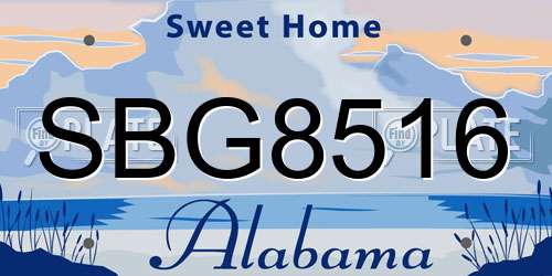 SBG8516 Alabama License Plate