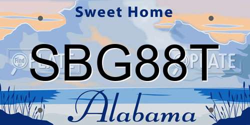 SBG88T Alabama License Plate