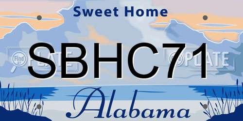 SBHC71 Alabama License Plate