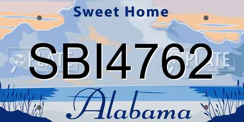 SBI4762 Alabama License Plate