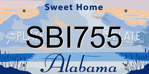 SBI755 Alabama License Plate