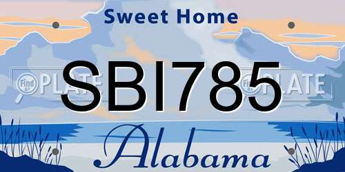 SBI785 Alabama License Plate