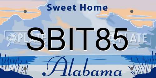 SBIT85 Alabama License Plate