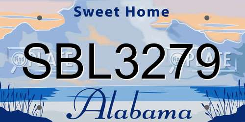 SBL3279 Alabama License Plate