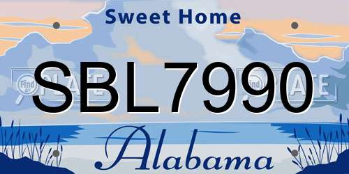 SBL7990 Alabama License Plate