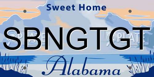 SBNGTGT Alabama License Plate